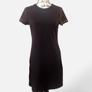 Black Dress with Gold Accents